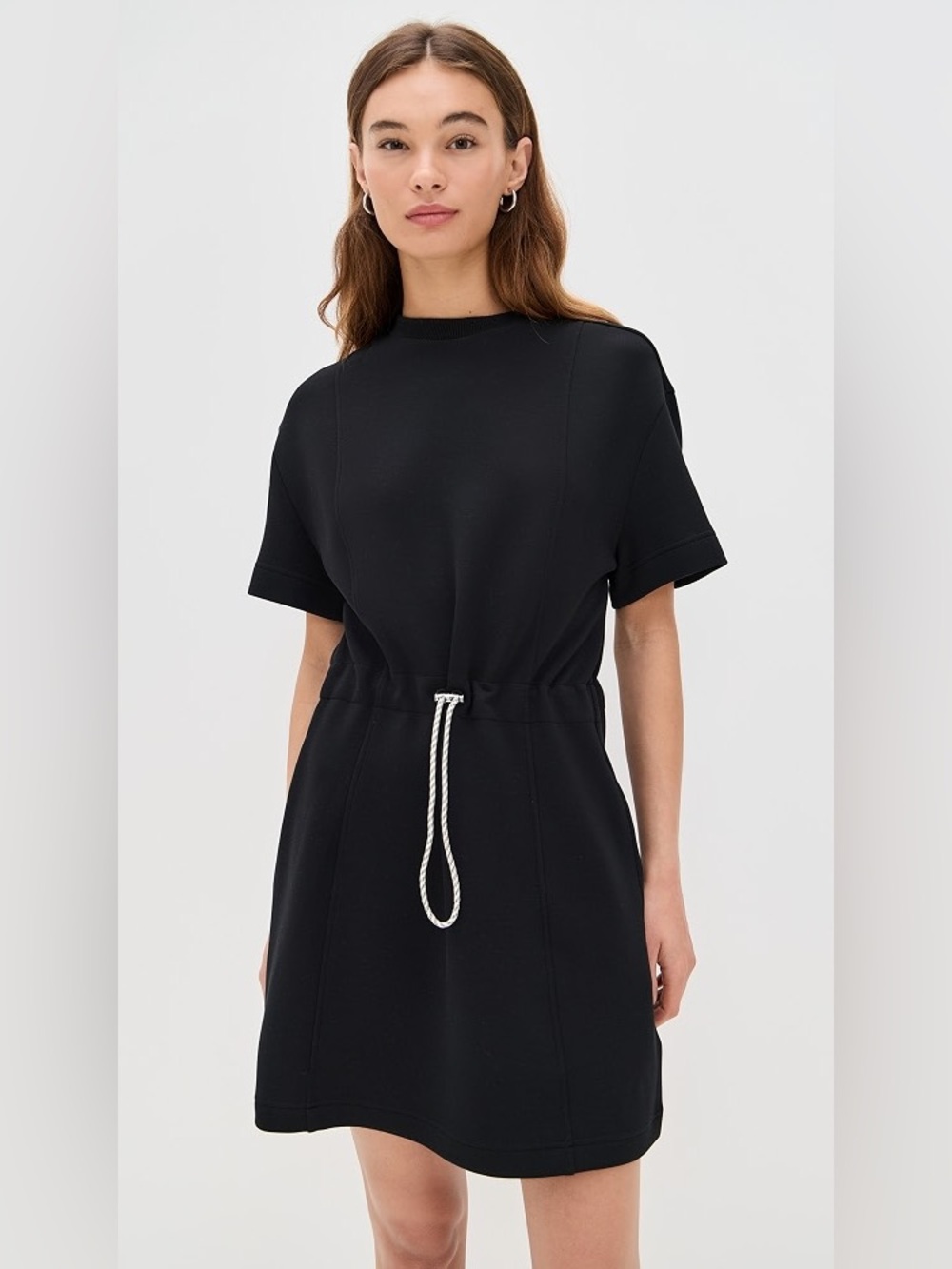 Varley doublesoft, maple, black, short sleeve drawstring waist, dressed XS